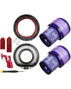 Conjunto de Reparación y Mantenimiento para Dyson V11 e V15 (Filtros, Tapa del Contenedor, Anillo de Sellado Superior, Botones de Liberación Rápida, Bloqueo del Interruptor de Encendido)