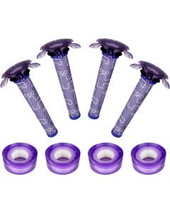 Juego de Filtros "Estrella" Dyson V7 y V8 (4+4 Piezas, Plus.Parts® alternativa a 965661-05 / 967478-05)